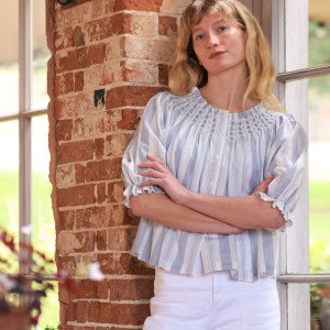Cleopatra Blouse Maine Stripe with Seaside Hand Smocking Edition 39 Cleopatra Blouse Maine Stripe with Seaside Hand Smocking Edition 39